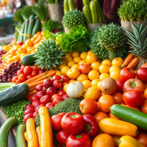 A colorful assortment of fresh fruits and vegetables