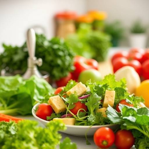 A person preparing a healthy salad with various vegetables